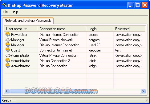 Dial-up Password Recovery Master
