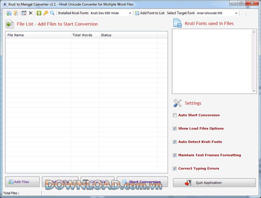 Kruti to Mangal Converter