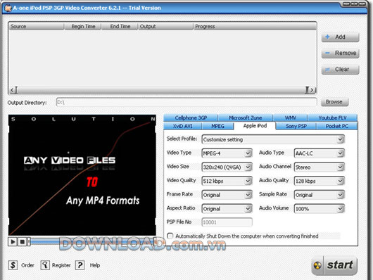 A-one iPod PSP 3GP Video Converter