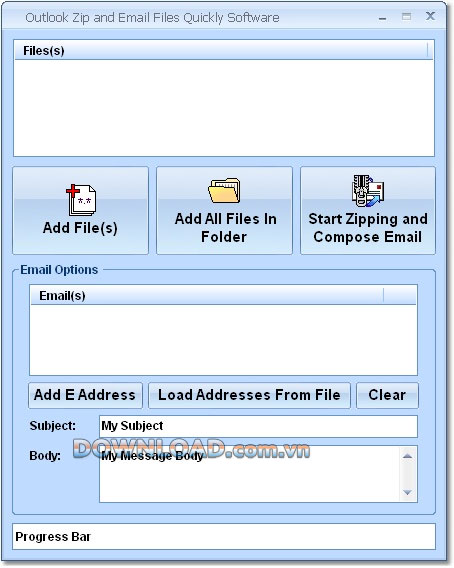 Outlook Zip and Email Files Quickly Software