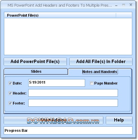 MS PowerPoint Add Headers and Footers To Multiple Presentations Software