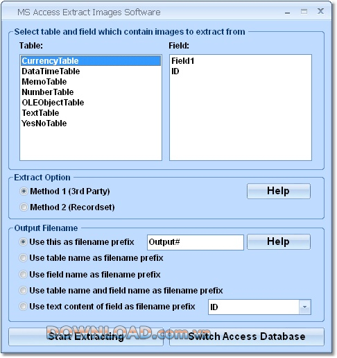 MS Access Extract Images Software