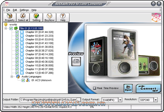 dvdXsoft DVD to Zune Converter
