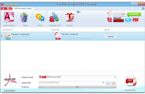 FoxPDF Accdb to PDF Converter