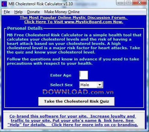 MB Cholesterol Risk Calculator