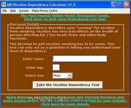 MB Nicotine Dependency Calculator