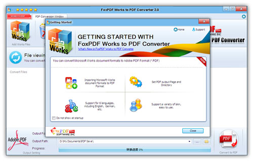 FoxPDF Works to PDF Converter