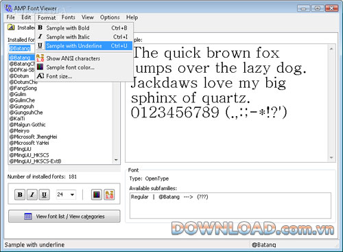 AMP Font Viewer