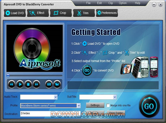 Aiprosoft DVD to BlackBerry Converter
