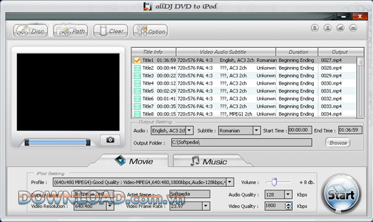 Alldj DVD To iPod Video Converter