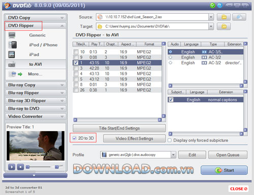 DVDFab 2D to 3D Converter