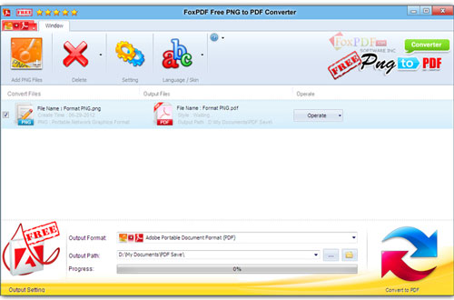 FoxPDF Free PNG to PDF Converter