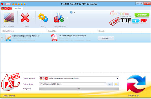 FoxPDF Free TIF to PDF Converter