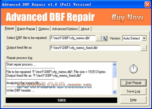 Advanced DBF Repair