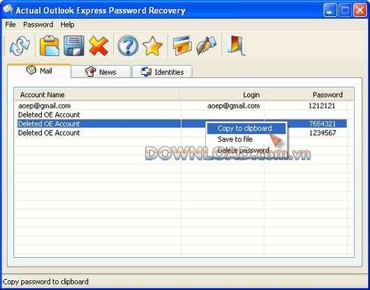 Outlook Express Password Recovery