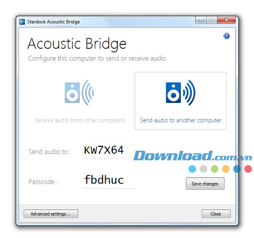 Gửi audio sang PC khác