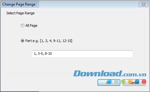 Thiết lập phạm vi trang PDF Merger Free