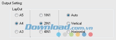 Thiết lập đầu ra PDF Merger Free