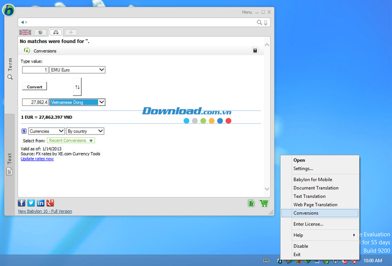 Chuyển đổi đơn vị tiền tệ