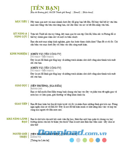 Sơ yếu lý lịch cơ bản