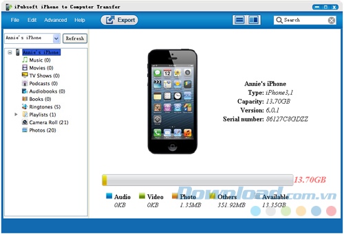 iPubsoft iPhone to Computer Transfer