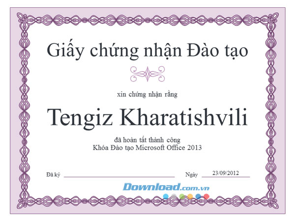 Chứng nhận Đào tạo