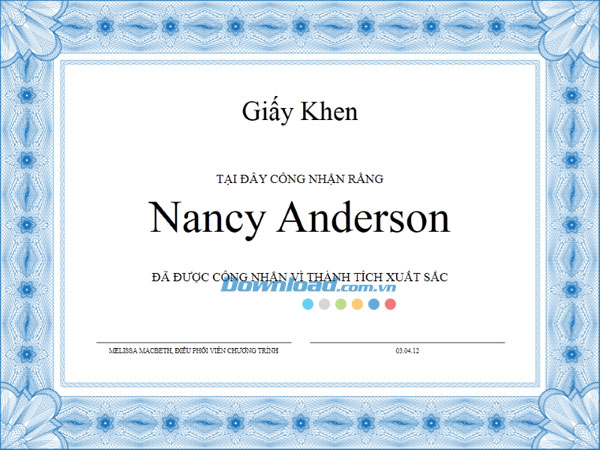 Chứng nhận thành tích