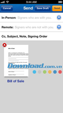 Gửi tài liệu kèm chữ ký