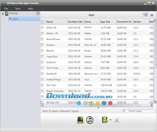 AVCWare iPad Apps Transfer