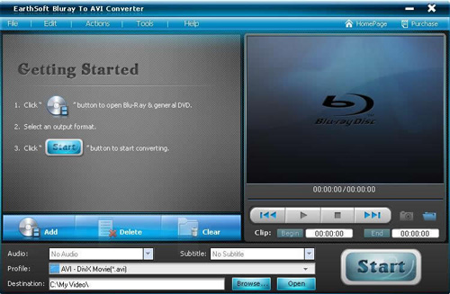 EarthSoft Bluray to AVI Converter 