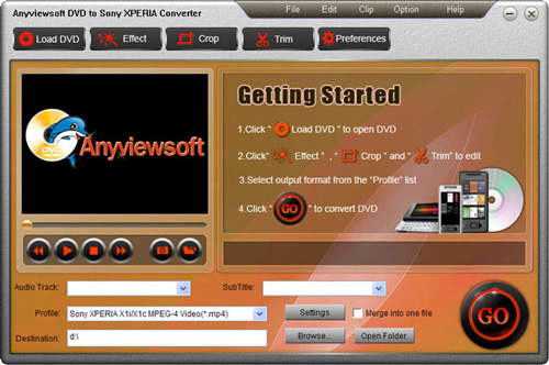 Anyviewsoft DVD to Sony XPERIA Converter
