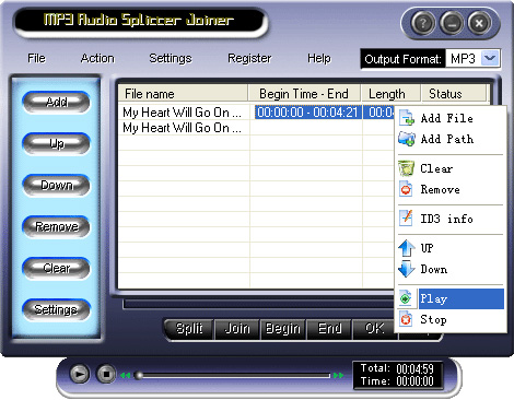 MP3 Splitter Joiner