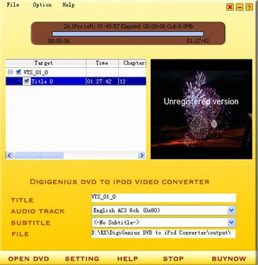 Digigenius DVD to iPod Converter