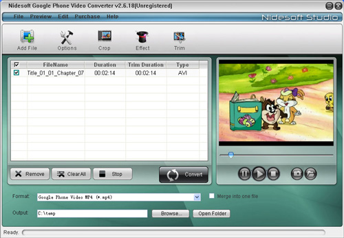 Nidesoft Google Phone Video Converter 