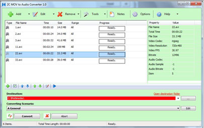 2C MOV to Audio Converter 