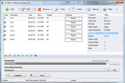 2C MOV to WAV Converter