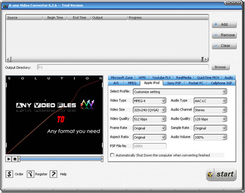 A-one Video to MPEG Converter