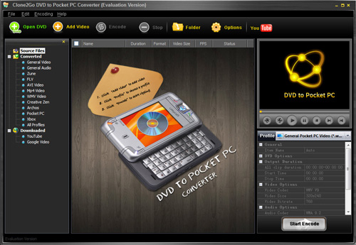Clone2Go DVD to Pocket PC Converter