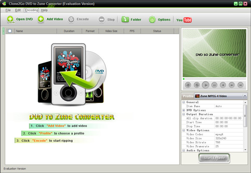 Clone2Go DVD to Zune Converter