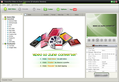 Clone2Go Video to Zune Converter
