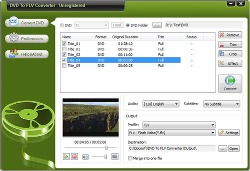 Oposoft DVD to FLV Converter 