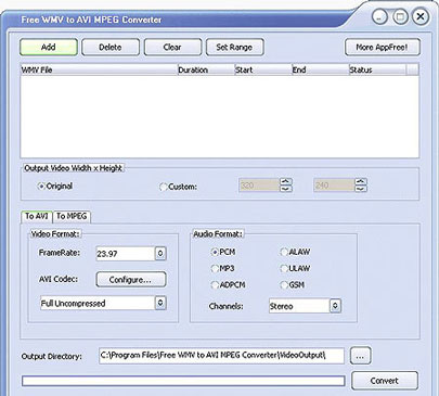 Free WMV to AVI MPEG Converter