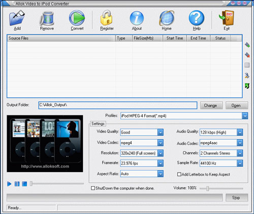 Allok Video to iPod Converter