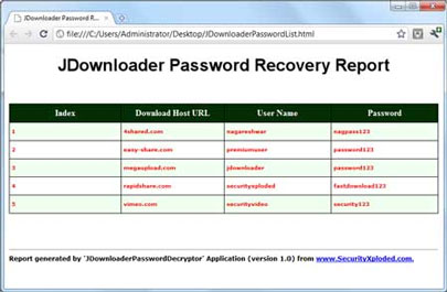 JDownloader Password Decryptor