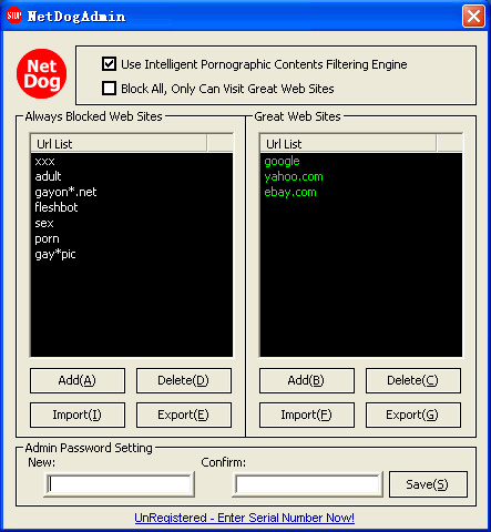NetDog Internet Filter