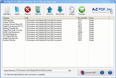 AZ Excel to PDF Converter