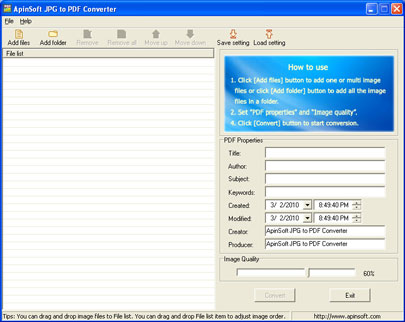 ApinSoft JPG to PDF Converter