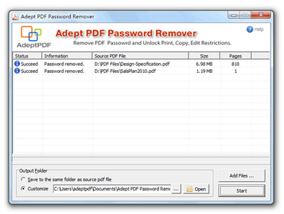 Adept PDF Password Remover