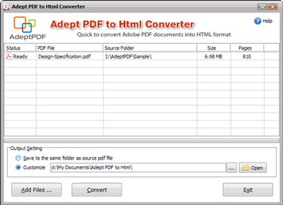 Adept PDF to Html Converter
