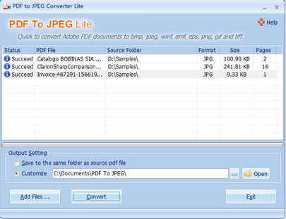 PDF To JPEG Converter Lite
